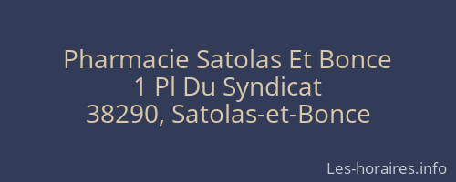 Pharmacie Satolas Et Bonce