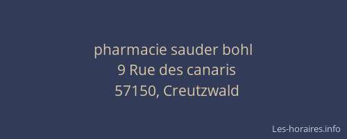 pharmacie sauder bohl