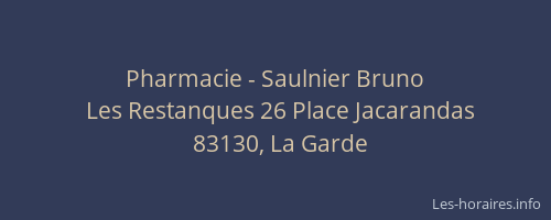 Pharmacie - Saulnier Bruno