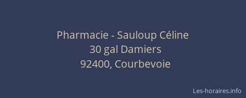 Pharmacie - Sauloup Céline