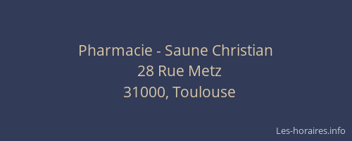 Pharmacie - Saune Christian