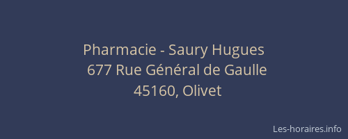 Pharmacie - Saury Hugues