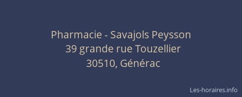 Pharmacie - Savajols Peysson