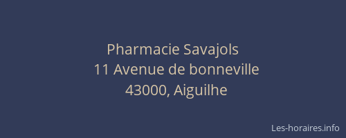 Pharmacie Savajols