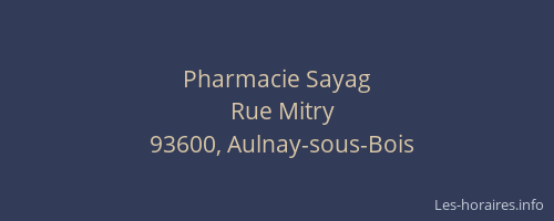 Pharmacie Sayag