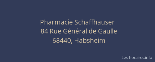 Pharmacie Schaffhauser