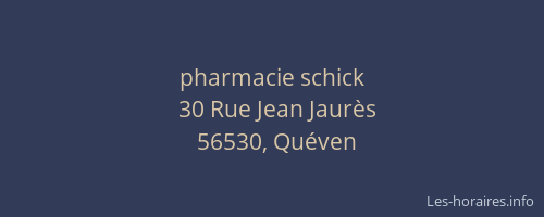 pharmacie schick