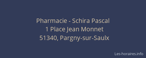 Pharmacie - Schira Pascal