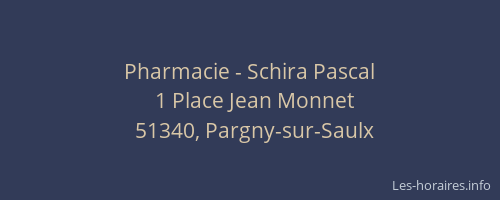 Pharmacie - Schira Pascal