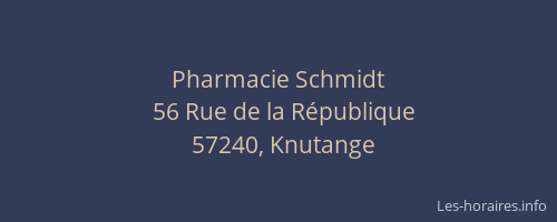 Pharmacie Schmidt