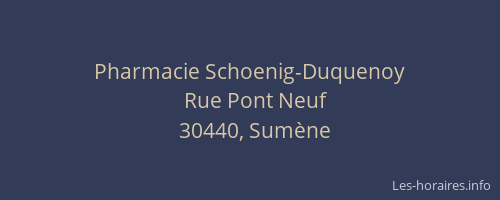 Pharmacie Schoenig-Duquenoy