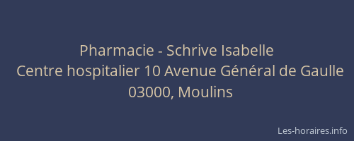 Pharmacie - Schrive Isabelle