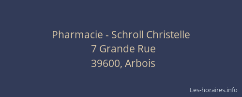 Pharmacie - Schroll Christelle
