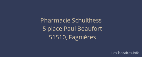 Pharmacie Schulthess