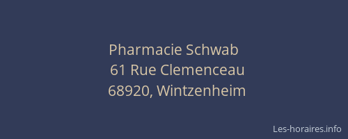 Pharmacie Schwab