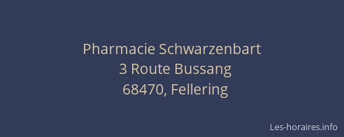 Pharmacie Schwarzenbart
