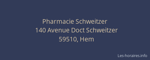 Pharmacie Schweitzer
