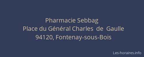 Pharmacie Sebbag