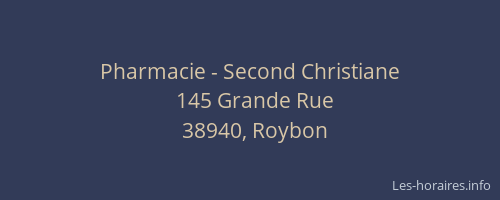 Pharmacie - Second Christiane