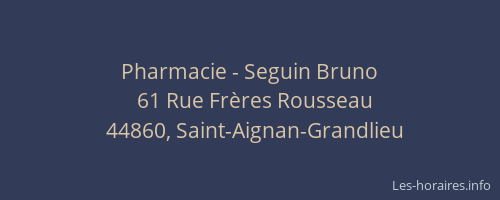 Pharmacie - Seguin Bruno