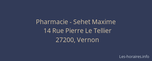 Pharmacie - Sehet Maxime