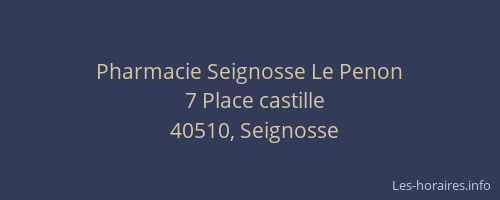 Pharmacie Seignosse Le Penon