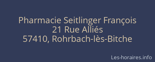 Pharmacie Seitlinger François