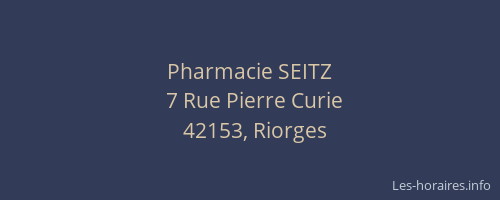 Pharmacie SEITZ
