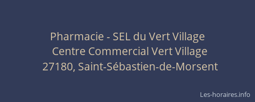 Pharmacie - SEL du Vert Village