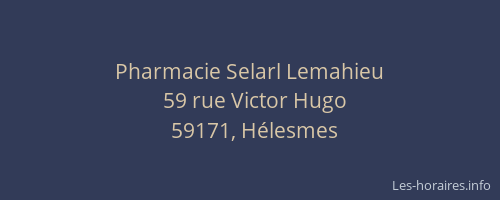 Pharmacie Selarl Lemahieu