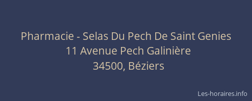 Pharmacie - Selas Du Pech De Saint Genies