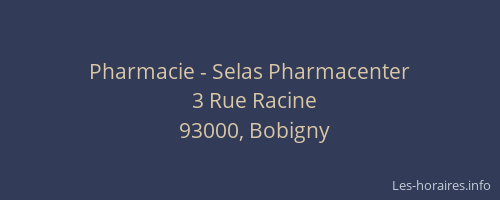 Pharmacie - Selas Pharmacenter