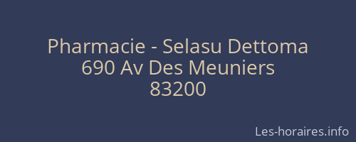 Pharmacie - Selasu Dettoma