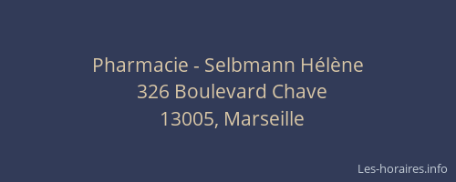 Pharmacie - Selbmann Hélène
