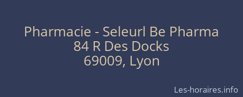 Pharmacie - Seleurl Be Pharma