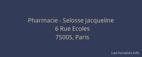 Pharmacie - Selosse Jacqueline