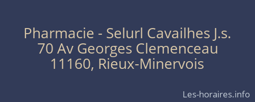 Pharmacie - Selurl Cavailhes J.s.