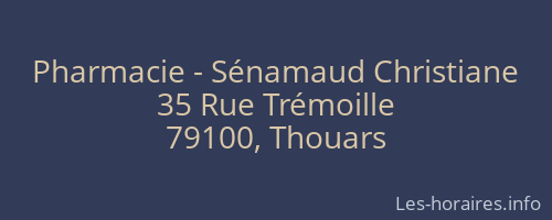 Pharmacie - Sénamaud Christiane