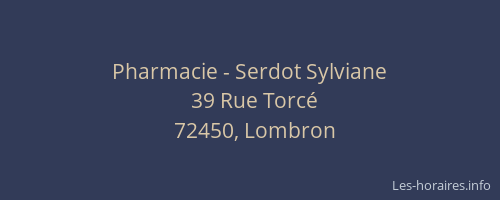 Pharmacie - Serdot Sylviane