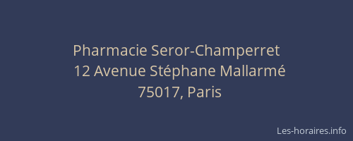 Pharmacie Seror-Champerret