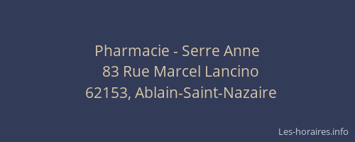 Pharmacie - Serre Anne
