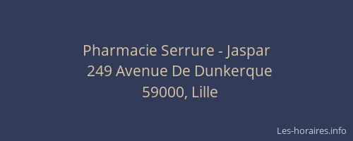 Pharmacie Serrure - Jaspar