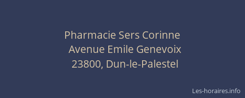 Pharmacie Sers Corinne