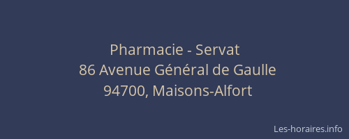Pharmacie - Servat