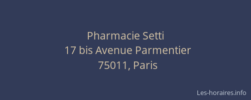 Pharmacie Setti