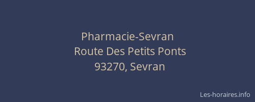 Pharmacie-Sevran