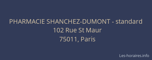 PHARMACIE SHANCHEZ-DUMONT - standard