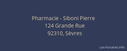 Pharmacie - Siboni Pierre
