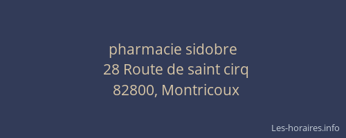 pharmacie sidobre