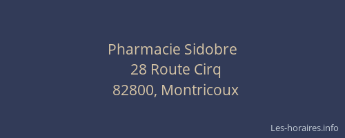 Pharmacie Sidobre